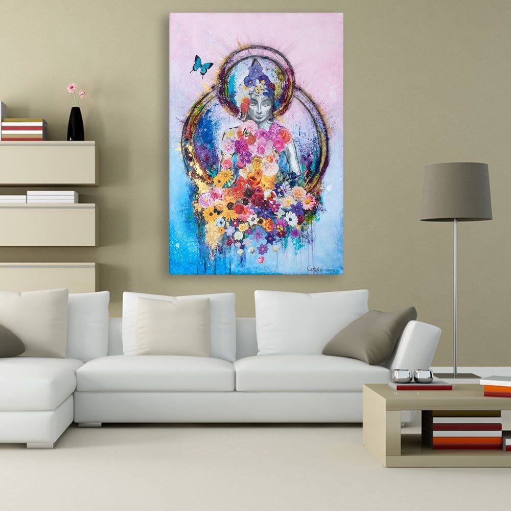 inep-b07clh3nl9-om-tastic-buddha-unframed-wall-art-to-zen-your-walls-displayed-in-a-modern-living-room-setting.jpeg